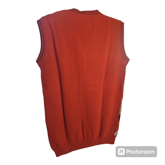 Bombay High Sport Lamb Wool Argyle V-Neck Sweater Vest MENS XXL - Picture 2 of 3